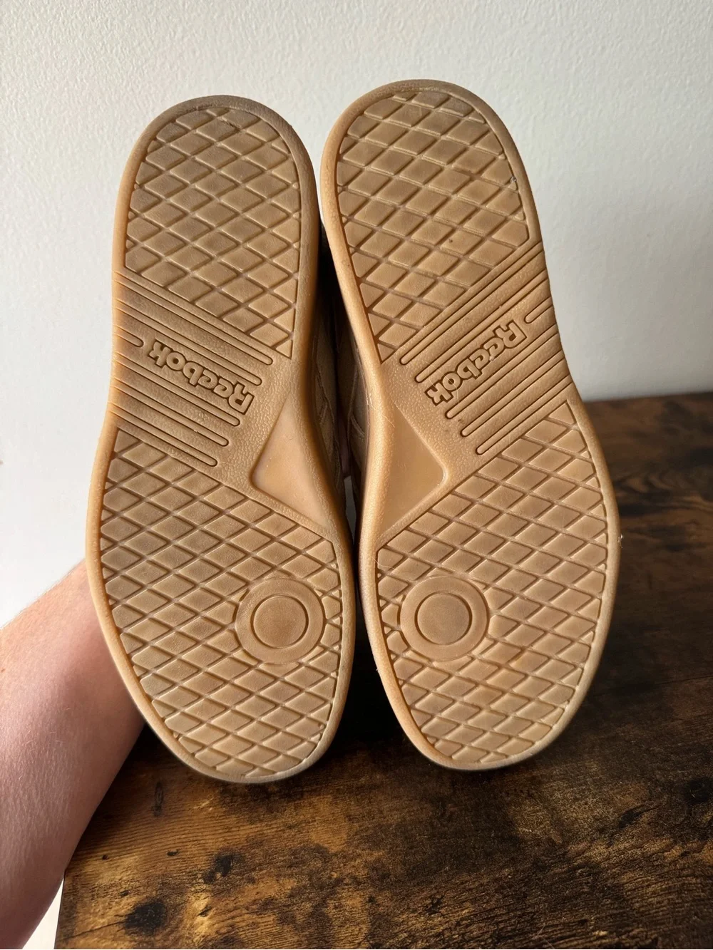 Reebok Smash Edge Tan Suede Gum Sole Leopard Insole Sneakers US 7 EUR 37.5